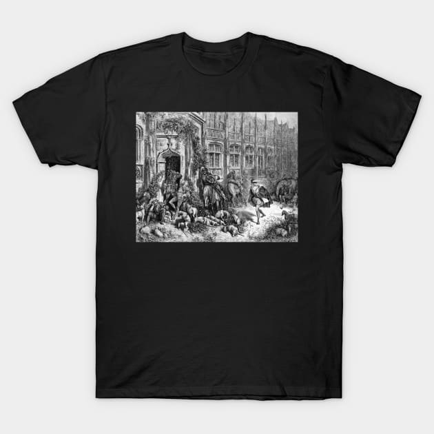 Gustave Dore - Sleeping Beauty - Castle Courtyard T-Shirt by forgottenbeauty